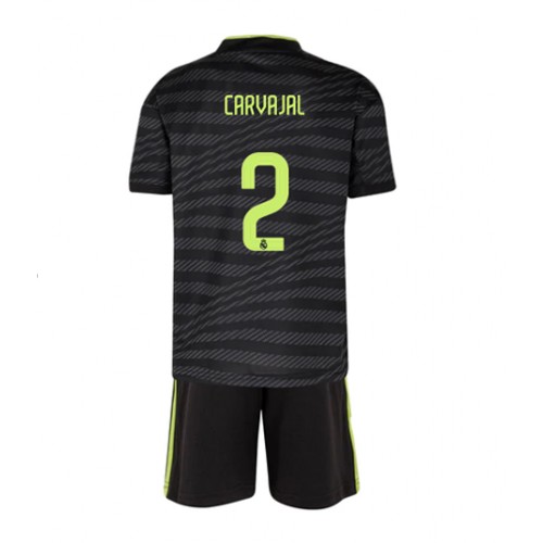 Real Madrid Daniel Carvajal #2 Tredjedraktsett Barn 2022-23 Kortermet (+ Korte bukser) Real Madrid Daniel Carvajal #2 Tredjedraktsett Barn 2022-23 Kortermet (+ Korte bukser)